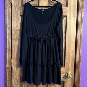 Cosmic Aura Black Long Sleeve Dress